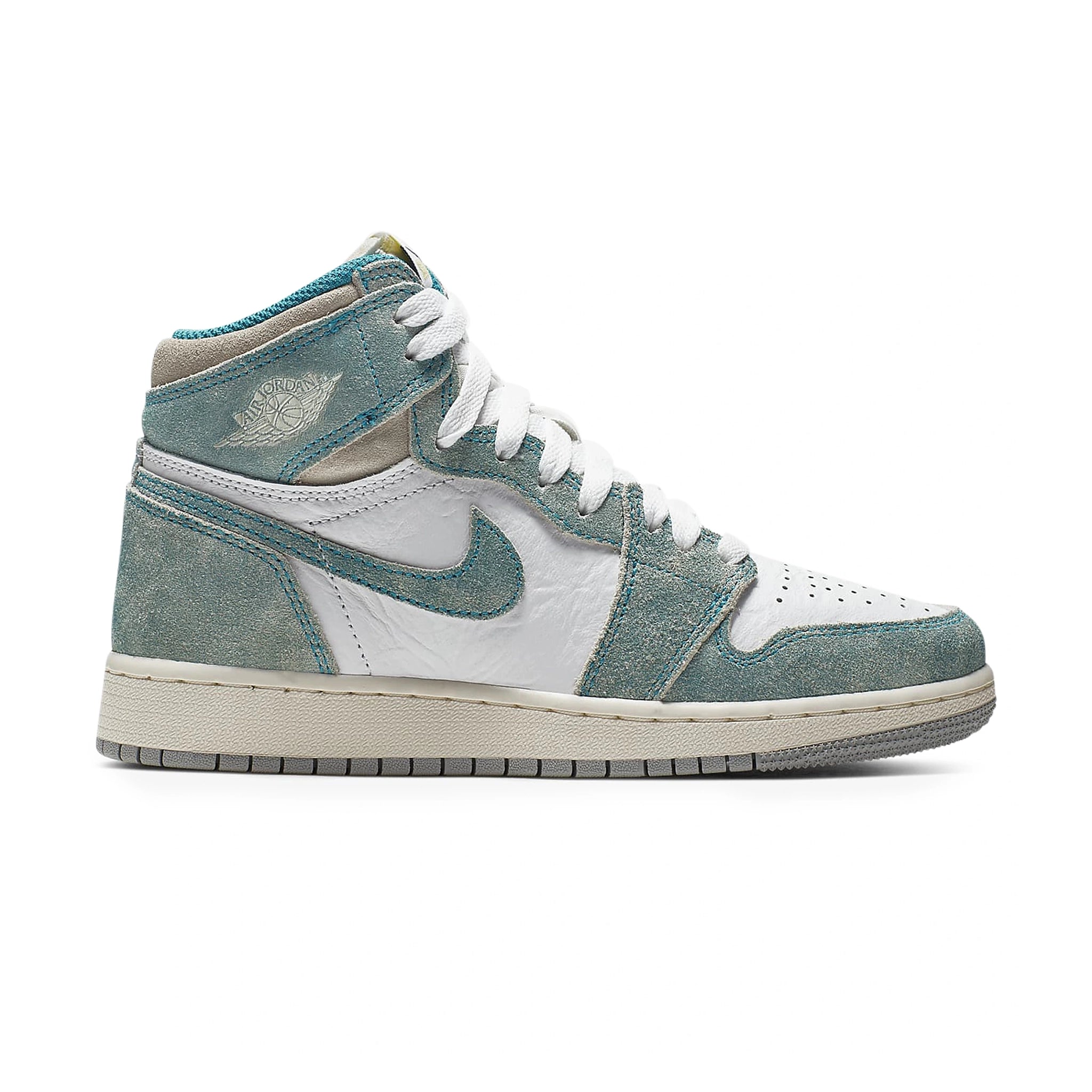 Side view of Air Jordan 1 Retro High OG Turbo Green (GS) 575441-311